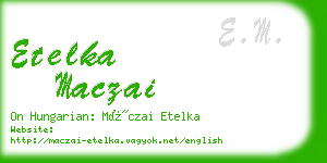 etelka maczai business card